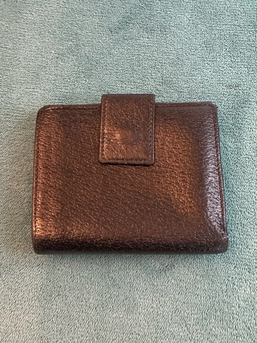 Gucci Black Leather Wallet Silver Bar Logo Compact - Picture 3 of 13